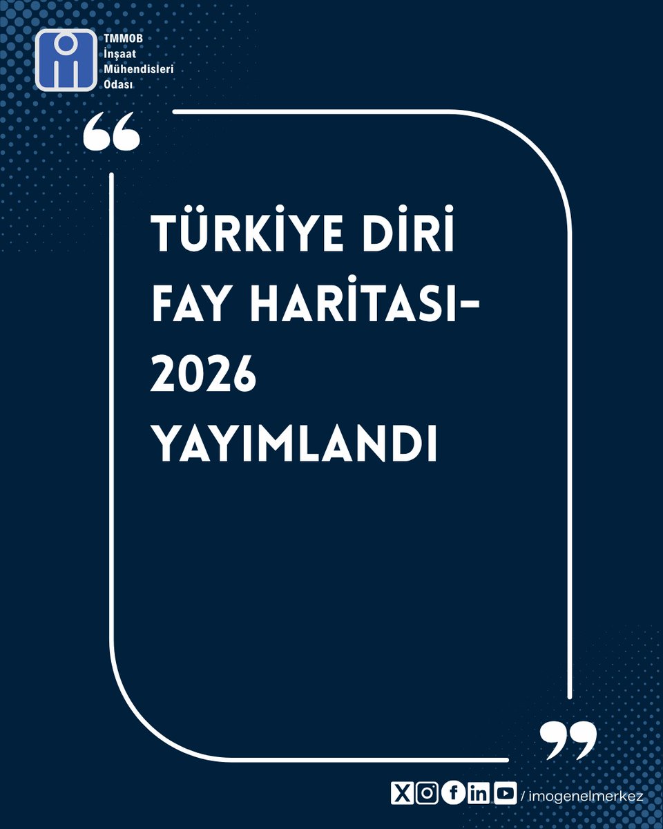 imoizmir's tweet photo. 🔶Türkiye Diri Fay Haritası-2026 Yayımlandı
🔸Maden Tetkik ve Arama (MTA) Genel Müdürlüğü tarafından Türkiye Diri Fay Haritası-2026 yayımlandı.

https://t.co/LhSLekkSl0

@imomerkez https://t.co/PFK72ZGNuN