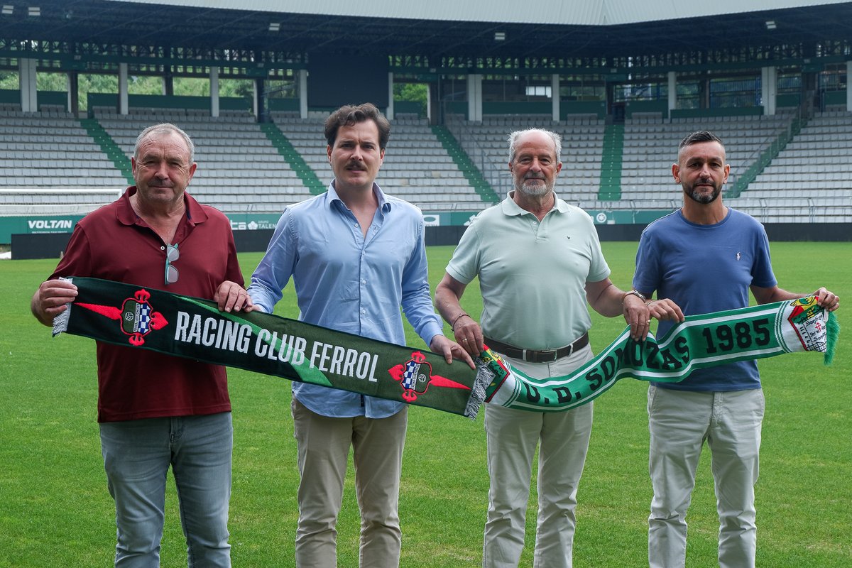 racingferrolsad's tweet photo. 🤝 Racing Club Ferrol e @ud_somozas presentan oficialmente o seu acordo de filialidade

🎯 Unha alianza para potenciar o fútbol base e crear unha ponte entre o xuvenil e o primeiro equipo
📈 Máis pasos firmes na estrutura formativa do club

📰 Podes ler a noticia completa na nosa web: https://t.co/oBQoPicHkP