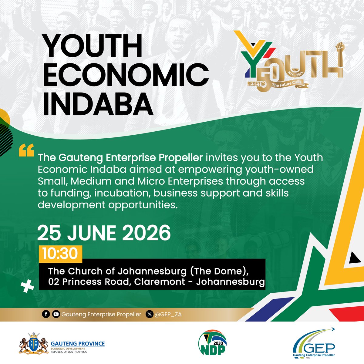 GEP_ZA's tweet photo. 2 Day To Go | HELLO JOBURG!

Join us to learn about access to funding, business incubation programmes, enterprise support services and skills development opportunities designed to help you grow and sustain successful businesses.

#YouthMonth 🇿🇦 https://t.co/oTGVlQhZ63