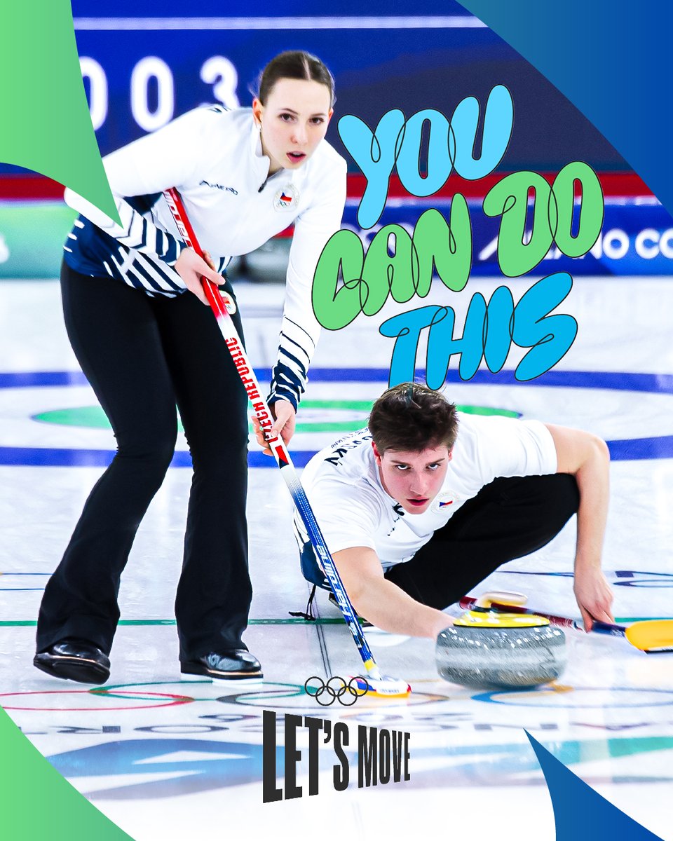 worldcurling's tweet photo. 🏃‍♀️🥌 Sometimes you just need someone to tell you... "You can do thissss!"

This Olympic Day we’re joining the #LetsMove movement. Throw some shots, sweep some shots and get moving! 

#OlympicDay #LetsMove #Curling https://t.co/8wfuyh8Ss1