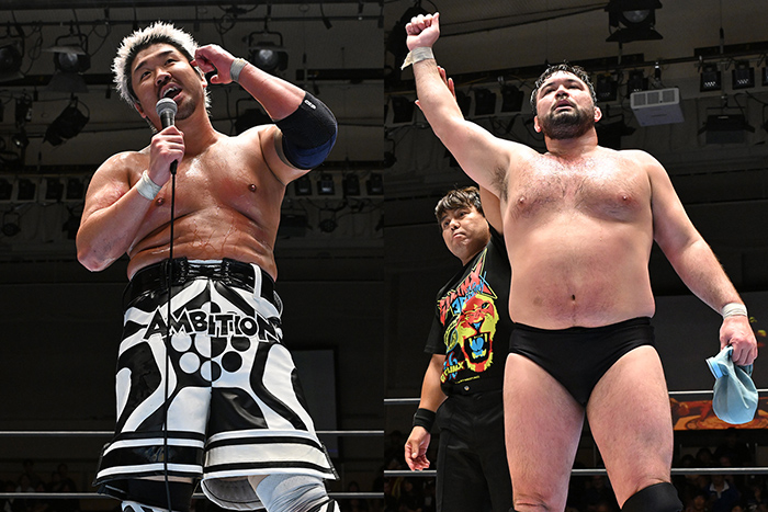 njpw1972's tweet photo. 『G1』出場を決めたのはこの二人！
・一進一退の蹴撃戦の末、IceがタイチにCruellaで壮絶勝利！ 
・YOSHI-HASHIの猛攻を耐えたウルフが渾身の逆三角締めで激勝!!

6.23後楽園ホール大会結果
https://t.co/Ju9it6qDng

#G1Road https://t.co/VFqv7byTTR