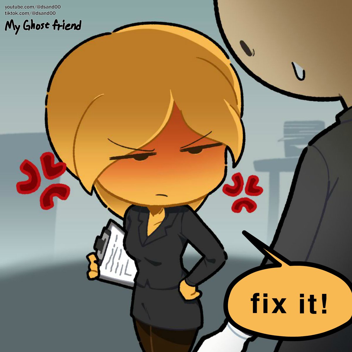 Dsand000's tweet photo. Someone broke the coffee machine and the secretary Ivy is not happy😡😭 https://t.co/RxLk6jaVmJ