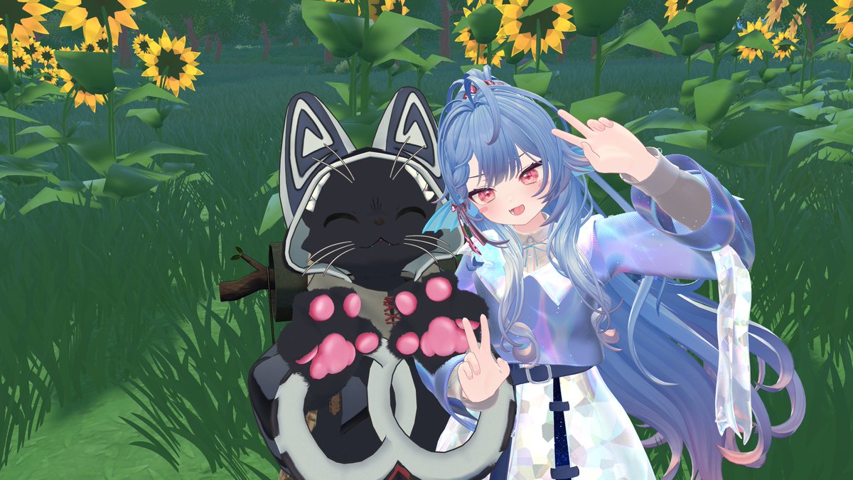 ErirErroR's tweet photo. 昨日のブイチャ！
ひまわり集めたり宇宙猫したりしたよ🐈️🌻🐟️ https://t.co/kTJDSzZmJU