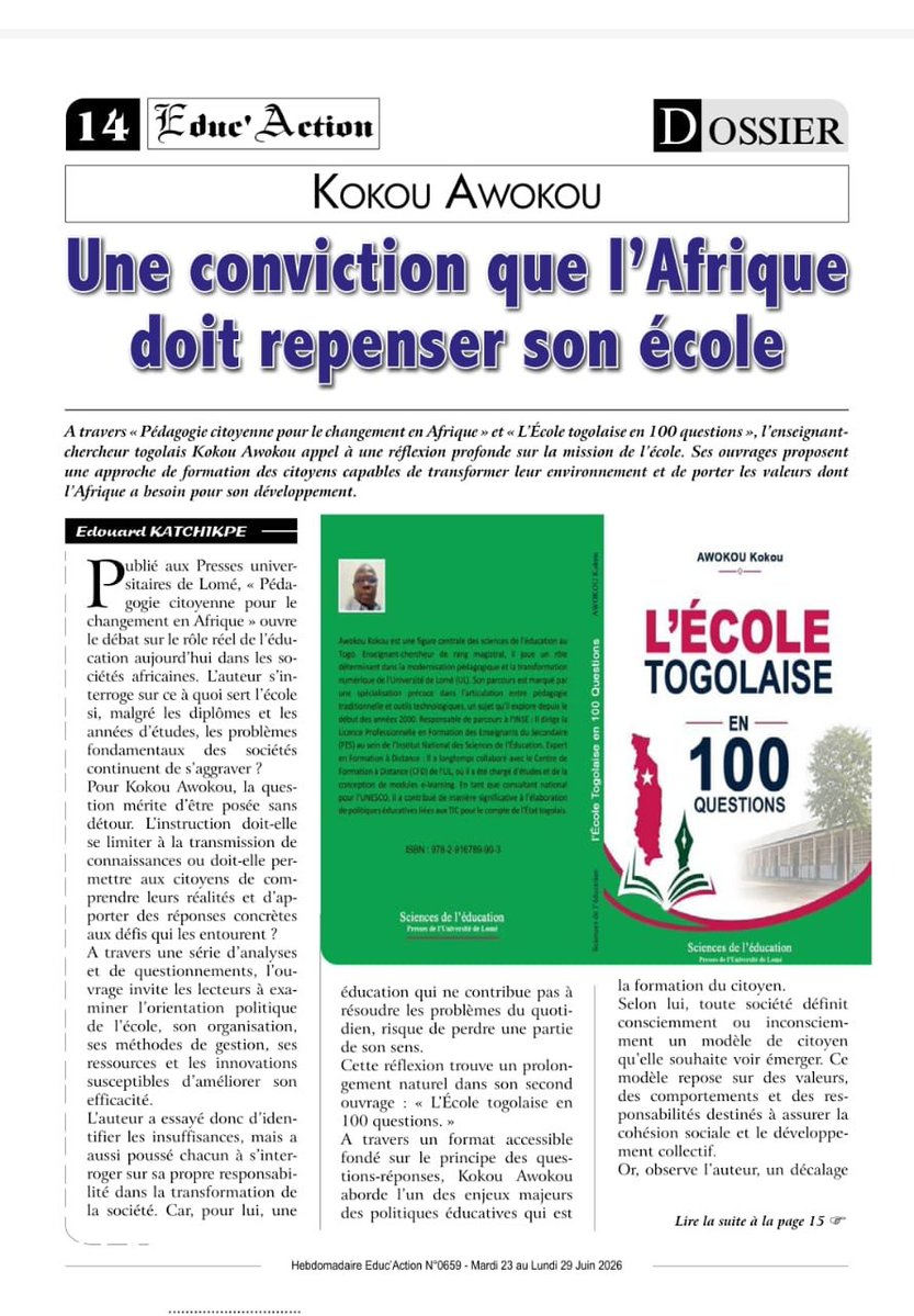 Awokou4's tweet photo. Vient de paraître https://t.co/sTj9QoWGEJ
