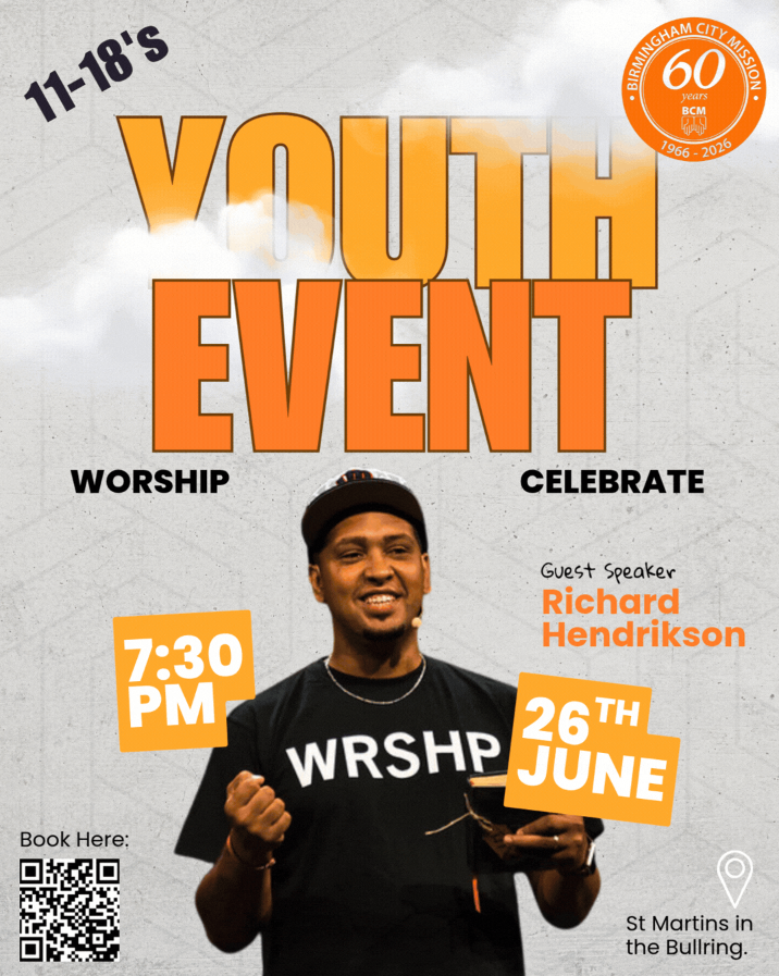 bcmyouthbham's tweet photo. Come to our celebratory Youth Event held on Friday 26th June at St Martin's (no better place to escape from the heat than an old church building)! With Philippa Hanna &amp; band + Rich &amp; Rachel Hendrikson. Book your group via: https://t.co/hB1fdiqojZ more at https://t.co/yPWdATmqCb https://t.co/nr5NvsnluU