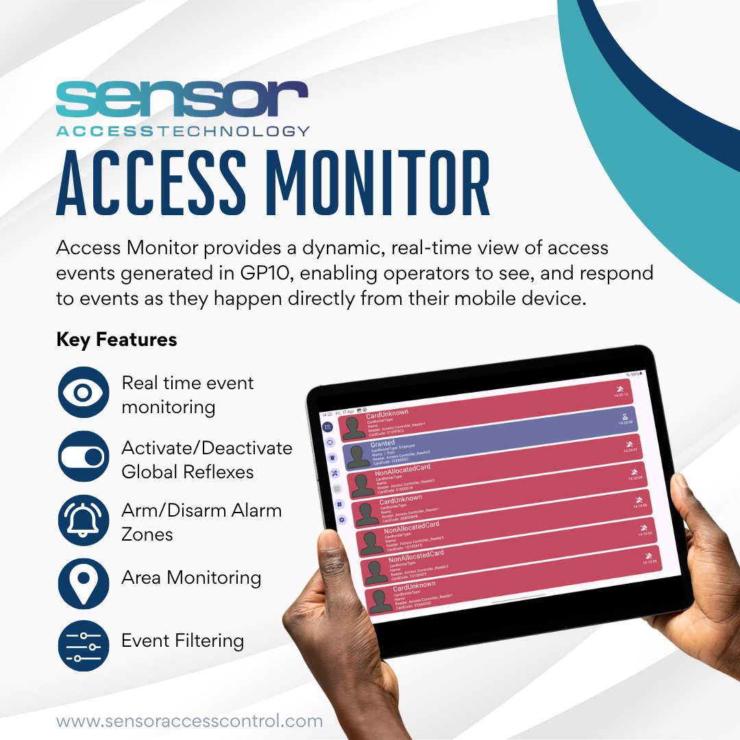 sensoraccess's tweet photo. Take control of your #Security , anytime, anywhere.  

Whether you're on-site or remote, Access Monitor allows you to retain full visibility and control over access events, at your fingertips.  Access Monitor is available to download for free Google Play store. https://t.co/Q9WNGViO5c