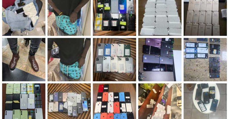 DesireKAmanya's tweet photo. Inside a restroom, a cleaner received high-value smartphones and concealed 40 handsets in her underwear. Her stiff and unnatural walk drew the attention of enforcement officers, who intercepted her and ordered a detailed search that uncovered all the hidden devices https://t.co/gwVOJK0Rvk
