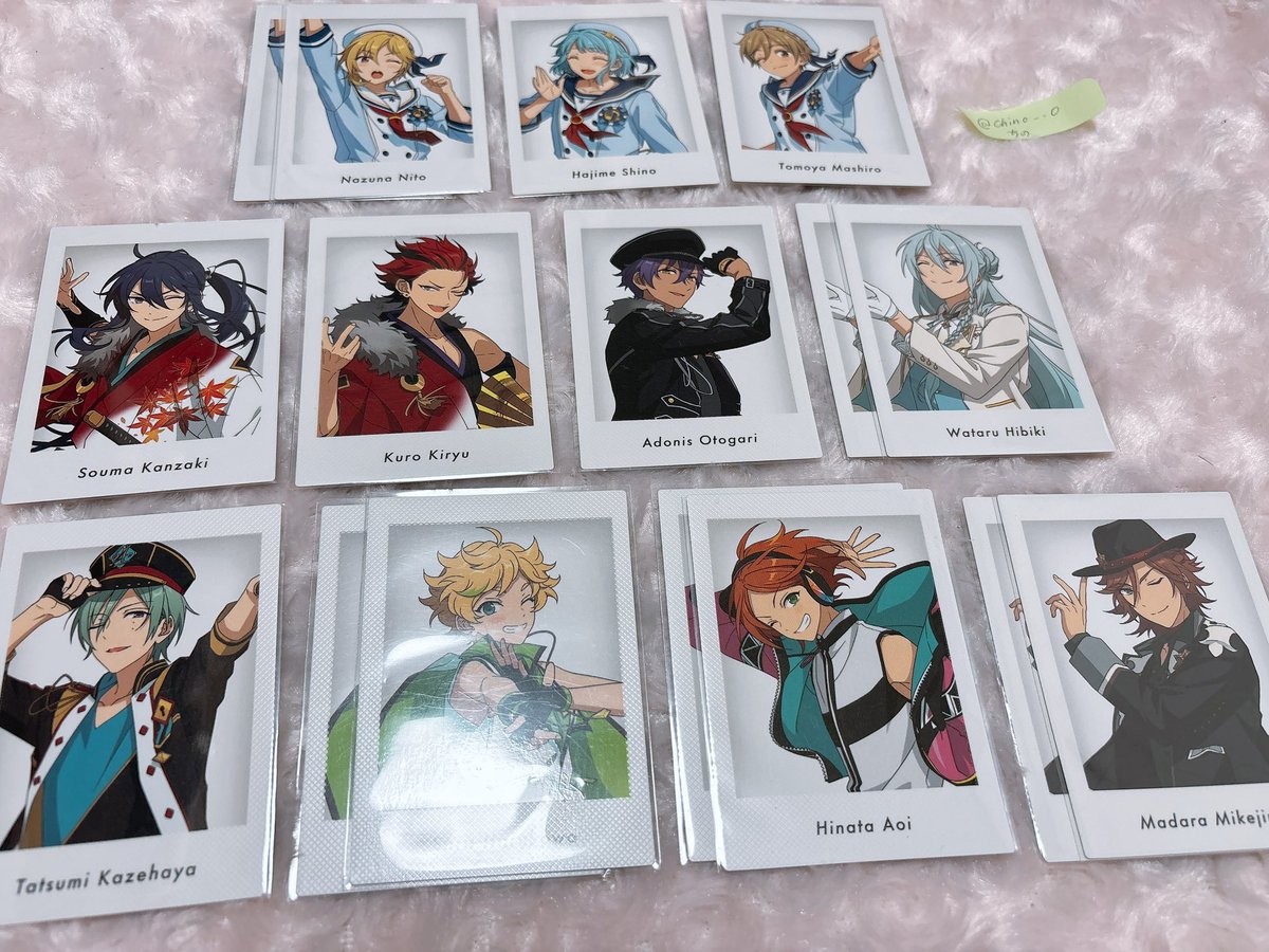 chino__0's tweet photo. {交換}
あんさんぶるスターズ！！ 10th フェス
特典 ぱしゃっつ

譲）零薫日和英智北斗真緒みかマヨイHiMERU維吹なずな創友也颯馬紅郎アドニス渉巽宙ひなた斑

求）3枚目参照��コンプ目的）
1枚目は★との交換のみ
2枚目は80/枚
❥⋯▶︎ https://t.co/BIASMU0vi9