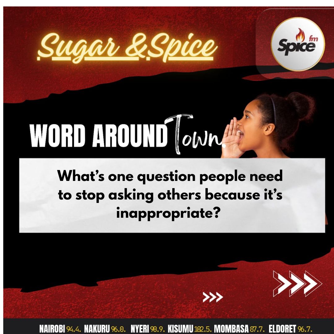 SpiceFMKE's tweet photo. From auditing pockets to policing bodies, the entitlement to your personal life ends here. What is the single most inappropriate question people need to stop asking permanently?

Host:@yolandamulwa
Producer:@Edwinmasaku
#SugarandSpice https://t.co/lQPSkAktxd