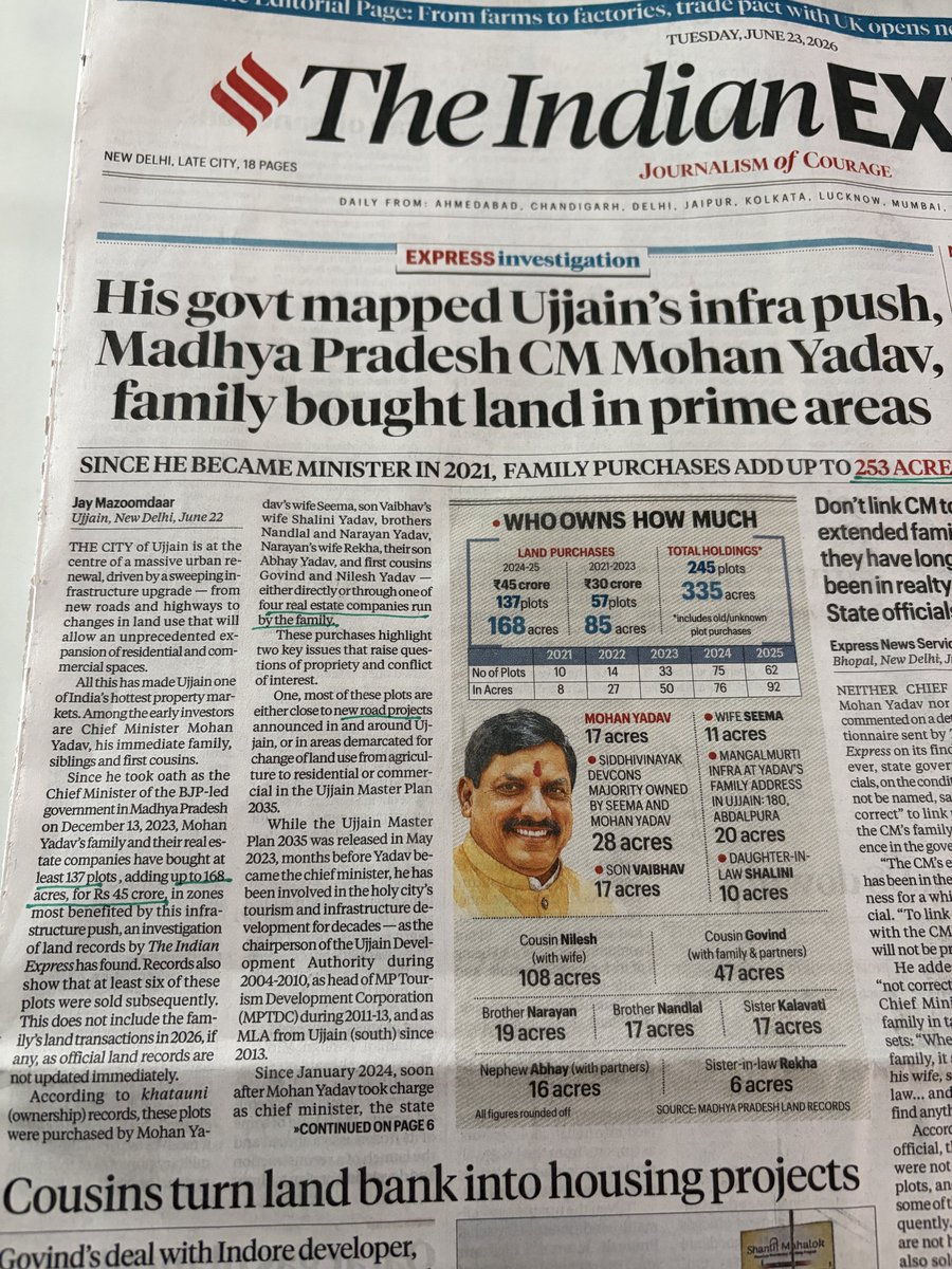 mishraaditya's tweet photo. Ayodhya yesterday. Ujjain today. 

When even our holiest cities make headlines for corruption allegations, citizens have every right to ask questions. 

Credit to @IndianExpress for doing the journalism that many would rather avoid. @mazoomdaar https://t.co/wOx1fYCgJL