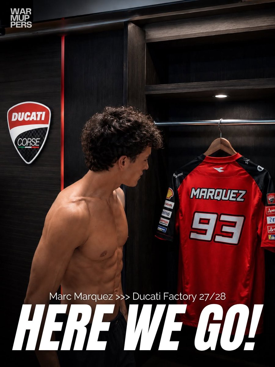 warmuppers's tweet photo. HERE WE GO! Marc Márquez signs a two-year renewal with Ducati.

Marc will ride for the Ducati Lenovo Team in the seasons 2027 and 2028. https://t.co/2wYD9lt5xl