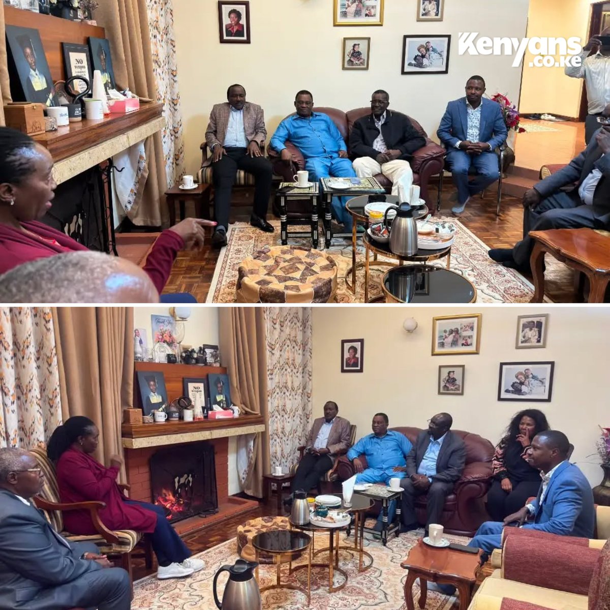 Kenyans's tweet photo. Opposition leaders Kalonzo Musyoka, David Maraga, Justin Muturi, and others visit Martha Karua at her home following her deportation from Uganda https://t.co/q6vVXpXRI0
