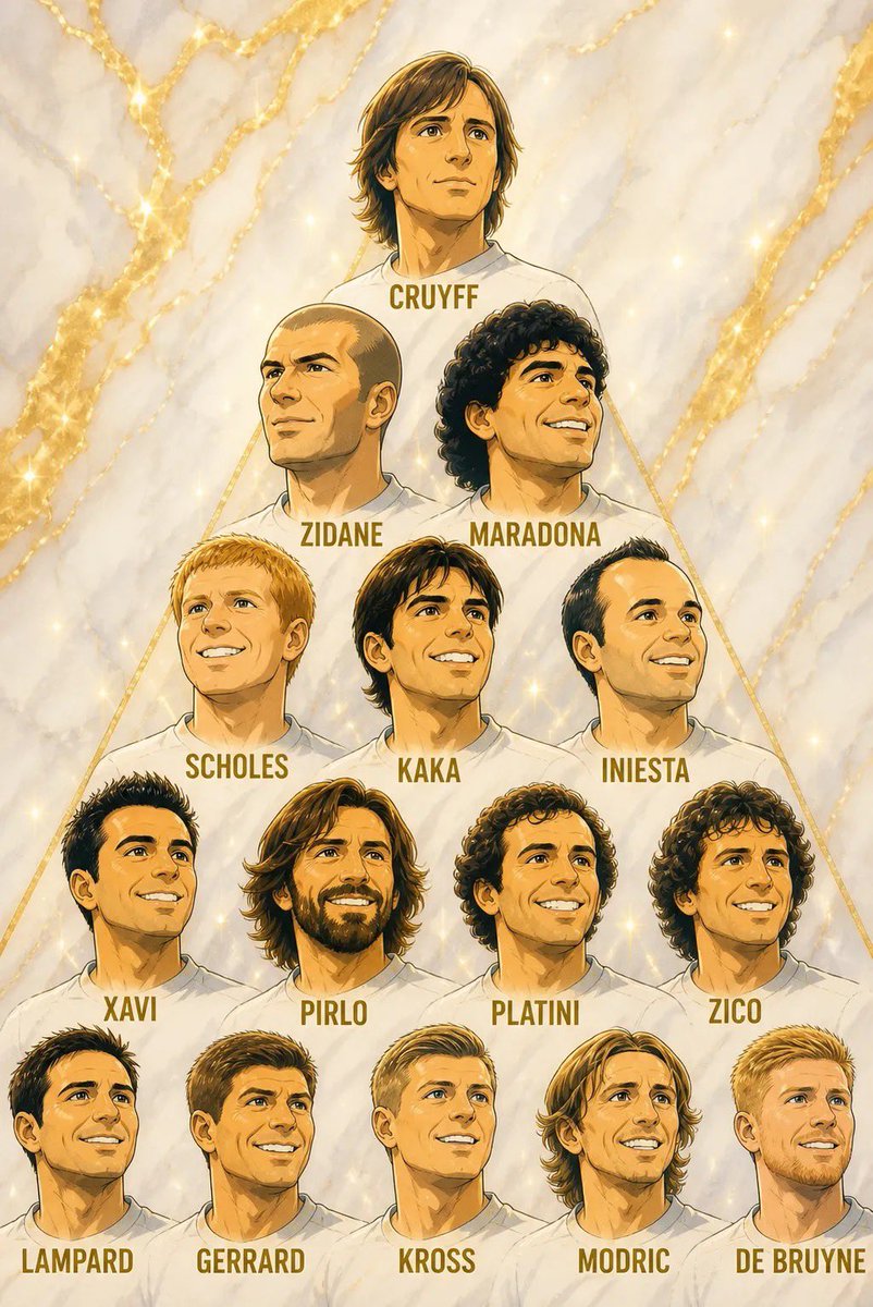 GunnerPuls's tweet photo. All-Time Top midfielders Pyramid

Do you Agree chatt?? https://t.co/4GK7KPBBHj