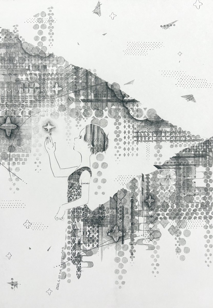 Overlap 04】 ケント紙 鉛筆 ✏︎ #illustration #pencilart
