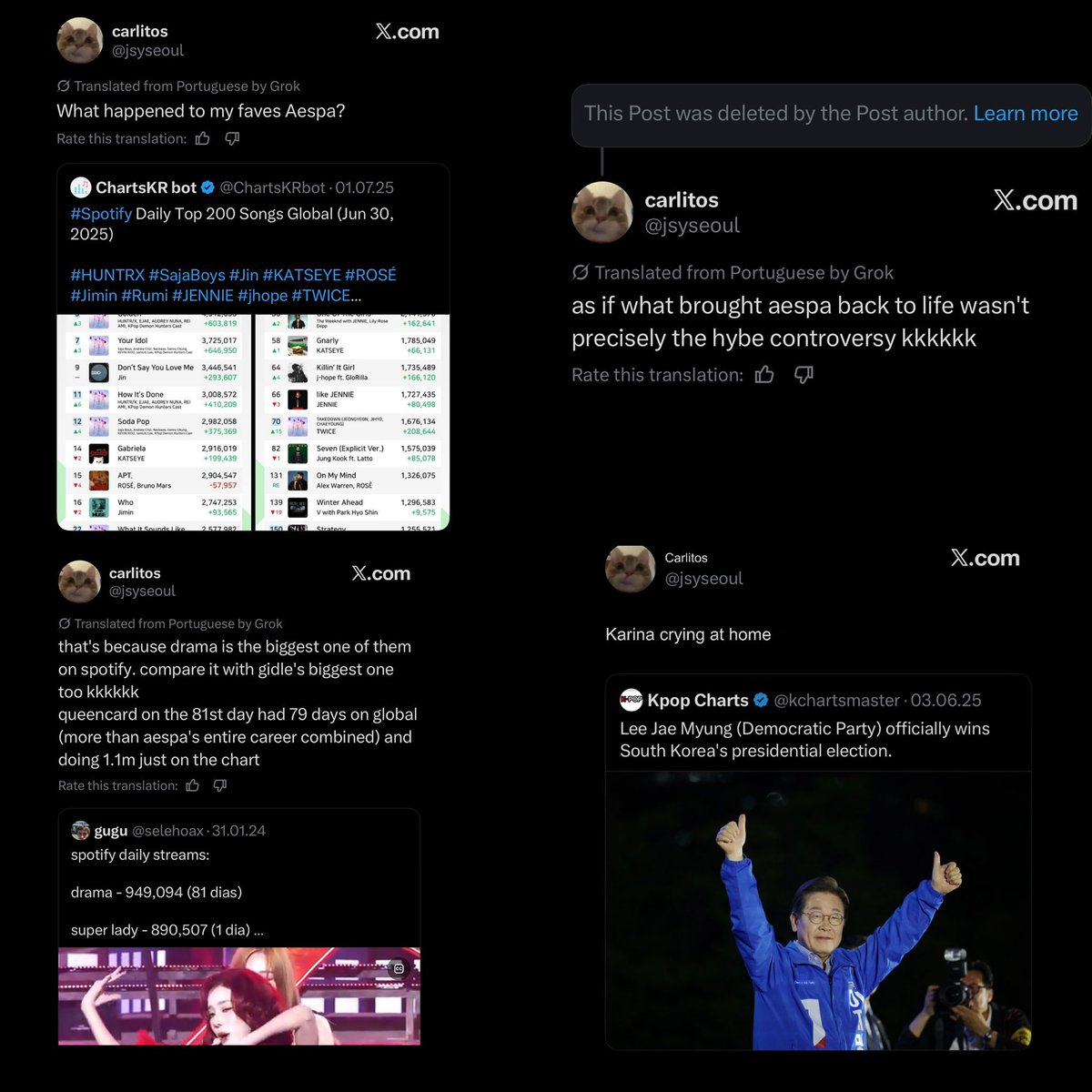 jaderockins's tweet photo. EXPOSING @idlecharts, who has been acting weird toward aespa and the members, especially Karina, and shading them 24/7 on their main account.

thread🧵- https://t.co/YwRv5nWqwR