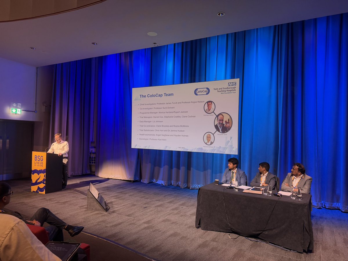 bmward11's tweet photo. Prof Sir Angus Watson sharing the latest developments in colon capsule endoscopy, with a shoutout to the fantastic #ColoCap team at York. Very proud of what this team has achieved. #CCE #BSGLIVE26 https://t.co/qCA73WFgg9
