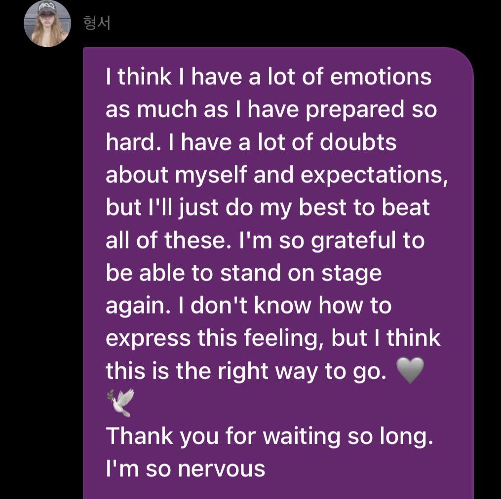 clikeyproject's tweet photo. 260623 #HYUNGSEO weverse update

I think I have a lot of emotions as much as I have prepared so hard. I have a lot of doubts about myself and expectations, but I'll just do my best to beat all of these. I'm so grateful to be able to stand on stage again. I don't know how to express this feeling, but I think this is the right way to go. Thank you for waiting so long. I'm so nervous. Thank you CLIKEy, we made a comeback thanks to you.
