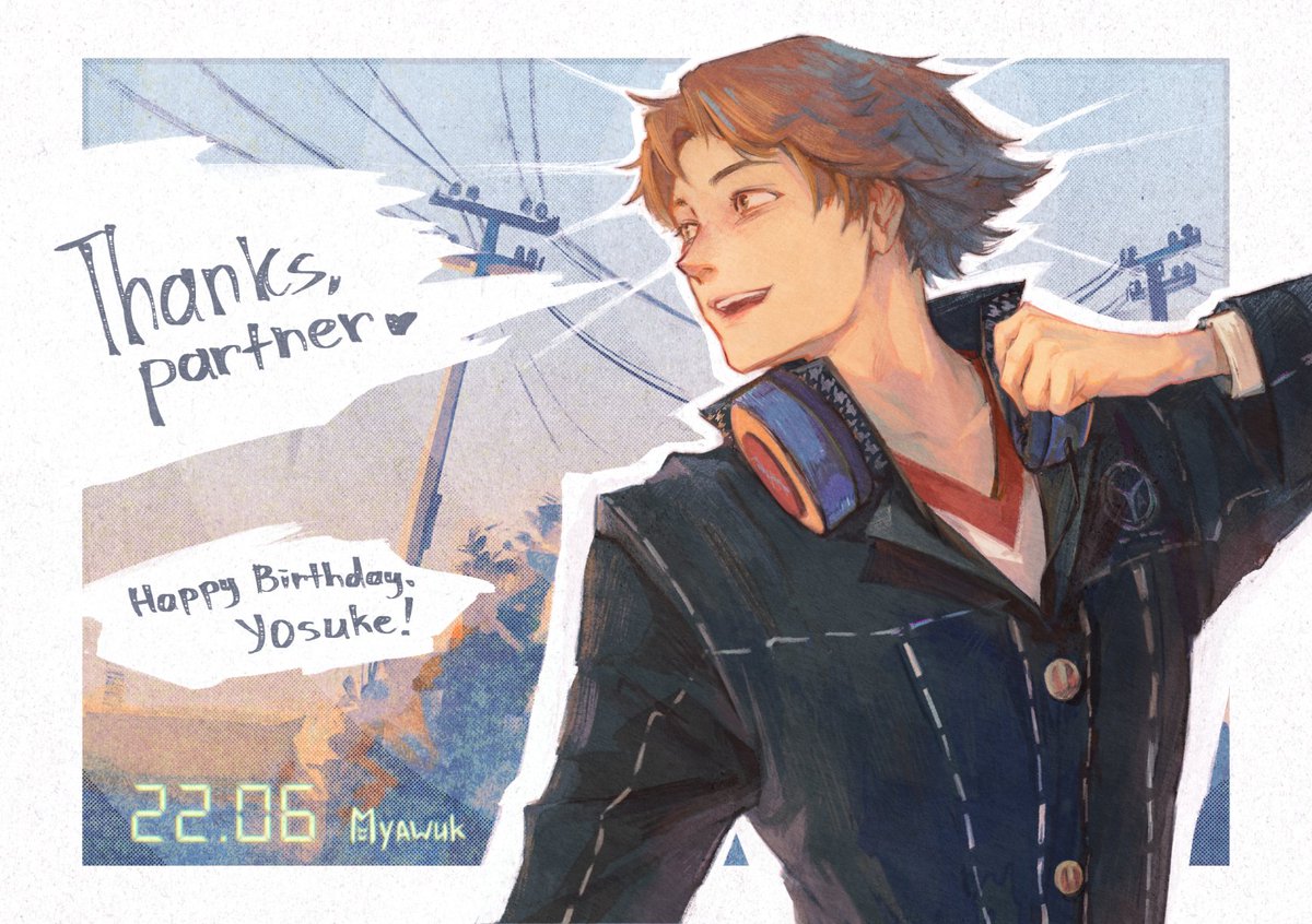 myawuk's tweet photo. A bit late, but Happy Birthday, Yosuke!!! 
#Yosuke #Persona4 https://t.co/HnhwJzoxlH