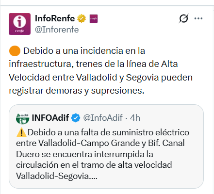 Renfe tweet picture