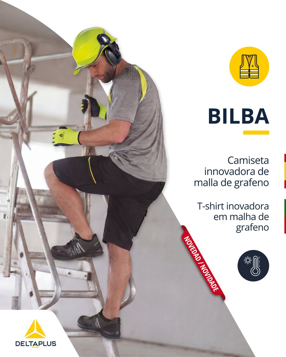 DeltaPlusIberia's tweet photo. 🇵🇹 [NOVIDADE] 🌬️👕🍃 BILBA, a nova camisola com malha de grafeno, concebida especificamente para enfrentar as condições de verão mais extremas.

Menos calor🌡️+😌conforto = Maior desempenho
Mais info👉https://t.co/gPnbhE1ztb

#Leveza #Respirabilidade #VestuárioDeTrabalho #Verão https://t.co/ZWSsgPlJ1u