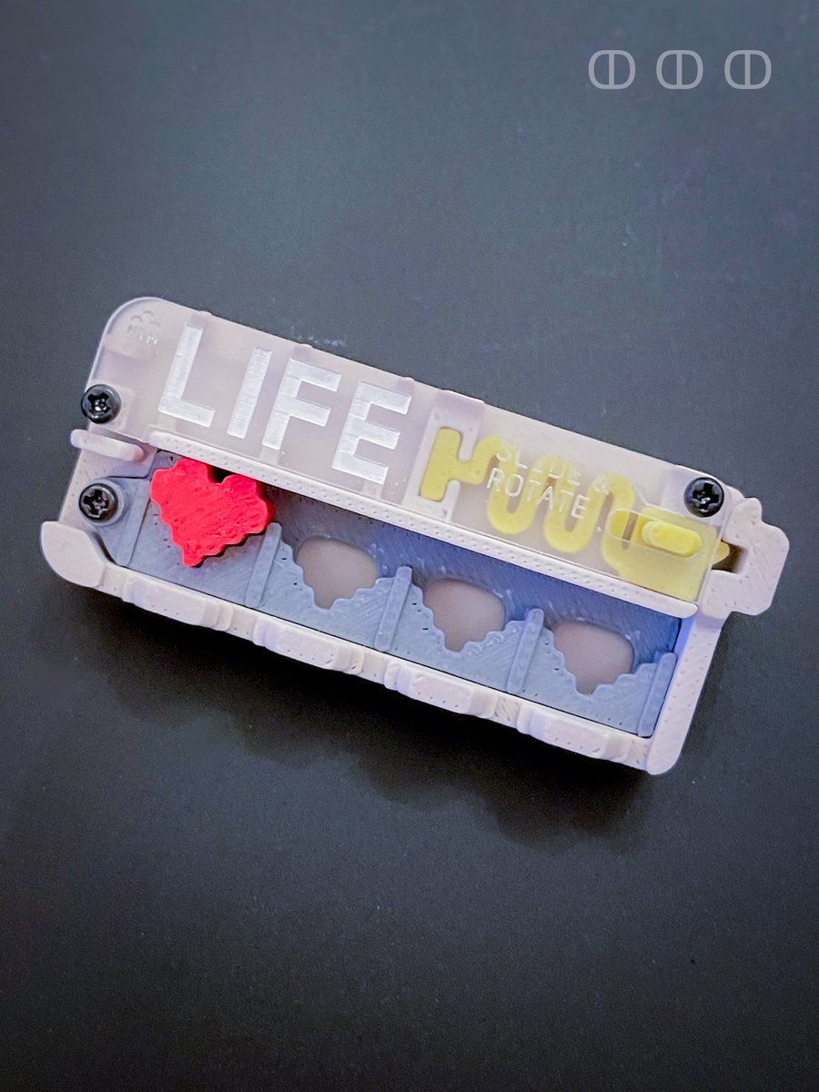 Mitsumecchi's tweet photo. LIFEバッジ2026 ♥️の数を自分で変えられるギミックが復活！その時のコンディションでLIFE数変えられます https://t.co/naiEZ4bVsu