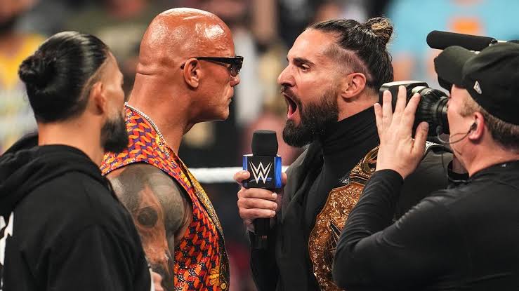 WrestleFeatures's tweet photo. The Rock has named Seth Rollins' Curb Stomp as his favourite finisher in WWE. 

(COMPLEX) https://t.co/U8Gd3FDaUS