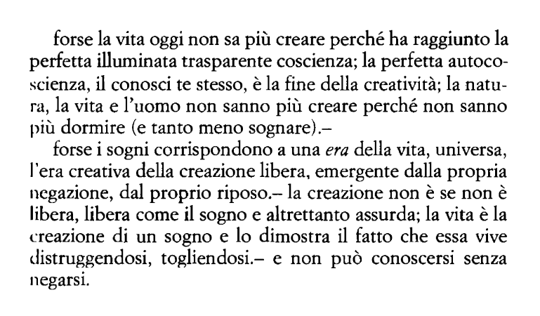 Philoinconnu's tweet photo. «...il vivere distrugge la vita. - le creazioni del sonno sono i sogni, i sogni sono le creazioni più pure dello Spirito...» [Andrea Emo // Quaderni] https://t.co/GaxMICnEch