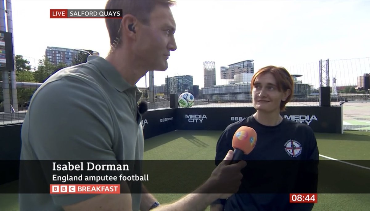 amputeefootball's tweet photo. 🏴󠁧󠁢󠁥󠁮󠁧󠁿 The EAFA on TV 📺

Thank you to @JohnWatsonSport and @BBCBreakfast for having us on the show this morning.

As a charity, we need your support to get to our own World Cup in Mexico 🇲🇽

Get England’s Amputees to the World Cup in November: https://t.co/TbxLl8lLcl

#EAFAFamily https://t.co/bq61j4foYL