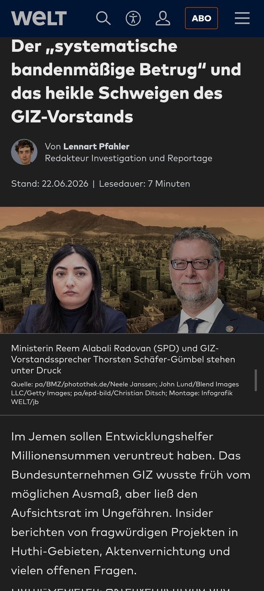 s_asim84's tweet photo. GIZ-Skandal im Jemen ist nur die Spitze des Eisbergs.
Seit Jahren gibt es Hinweise darauf, dass Hilfsgelder in Huthi-Gebieten systematisch umgeleitet, politisiert und missbraucht werden. Wenn ernsthaft ermittelt würde, müssten viele internationale Organisationen ihre Rolle hinterfragen. Denn die meisten wussten, unter welchen Bedingungen sie arbeiteten.

Ein erheblicher Teil der Hilfe erreichte nicht die Ärmsten, sondern stärkte Strukturen der Huthi-Miliz und versorgte deren Netzwerke.

Besonders aufschlussreich sind aktuelle Berichte, wonach Kämpfer der Huthis über ausbleibende Unterstützung und Versorgung klagen, nachdem einige Organisationen ihre Programme eingeschränkt oder gestoppt haben. Das zeigt, wie eng humanitäre Hilfe und die Machtstrukturen der Miliz in den vergangenen Jahren miteinander verflochten waren.

Der Fall wirft grundsätzliche Fragen zur internationalen Hilfe im Jemen auf.
@LennartPfahler
@BMZ_Bund @giz_gmbh @UNReliefChief @UNOCHA @WFP @UNDP @UNHumanRights
#Jemen #Yemen #Entwicklungshilfe #HumanitäreHilfe #GIZ #Korruption
#huthi