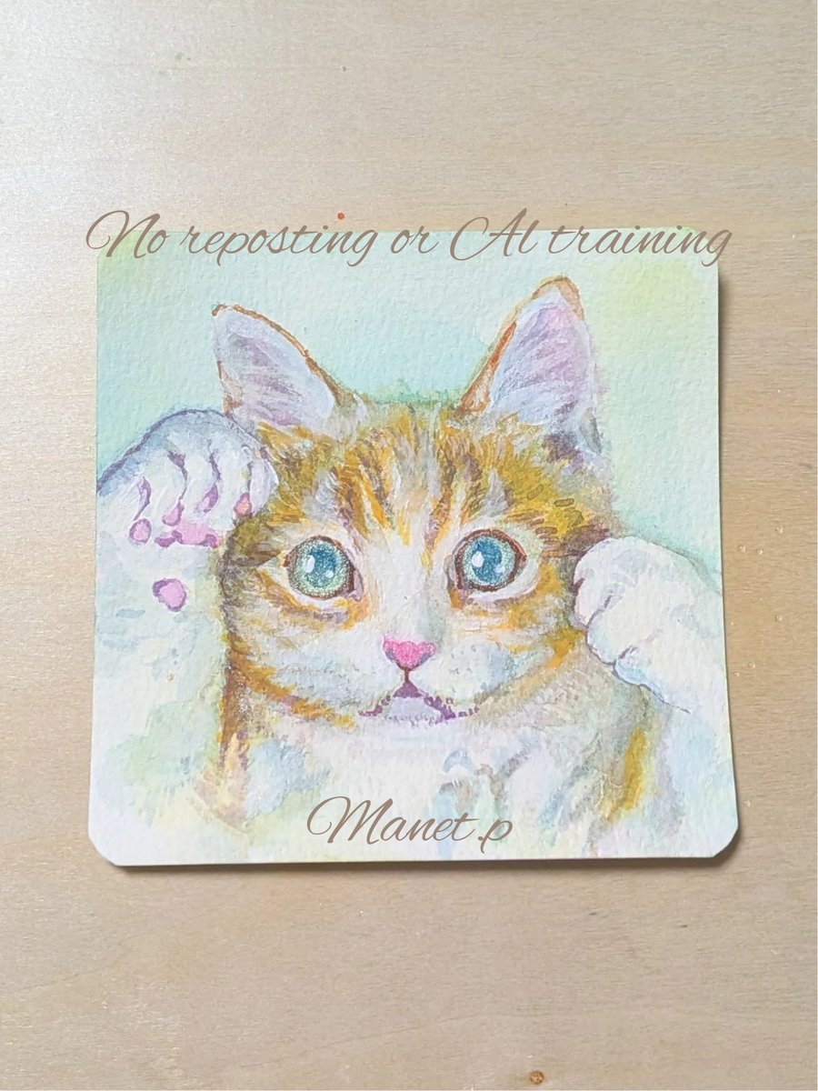 ManetPfineC's tweet photo. 白面積の多いトラ猫ちゃんを描きました。
肉球が見えるのがポイントです。
 #withにゃんこ展  #cats https://t.co/Br2OSYumqh