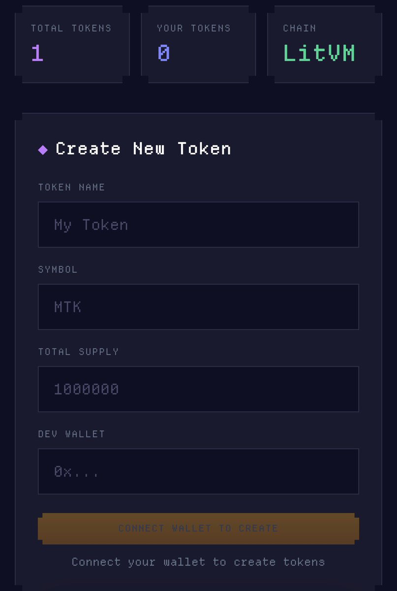 0xnothing_net's tweet photo. Create a token on @LitecoinVM just a few steps to create.

Try now: https://t.co/UAvspivDmd https://t.co/8iYe9PMUg7