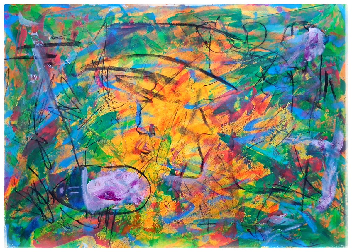 sodelafo's tweet photo. James Joyce &amp; Nora Barnacle.
#abstractexpressionism #artismedicine #artislove #contemporaryart #phi acrylic and charcoal on A3 paper. https://t.co/yTEt0un89x