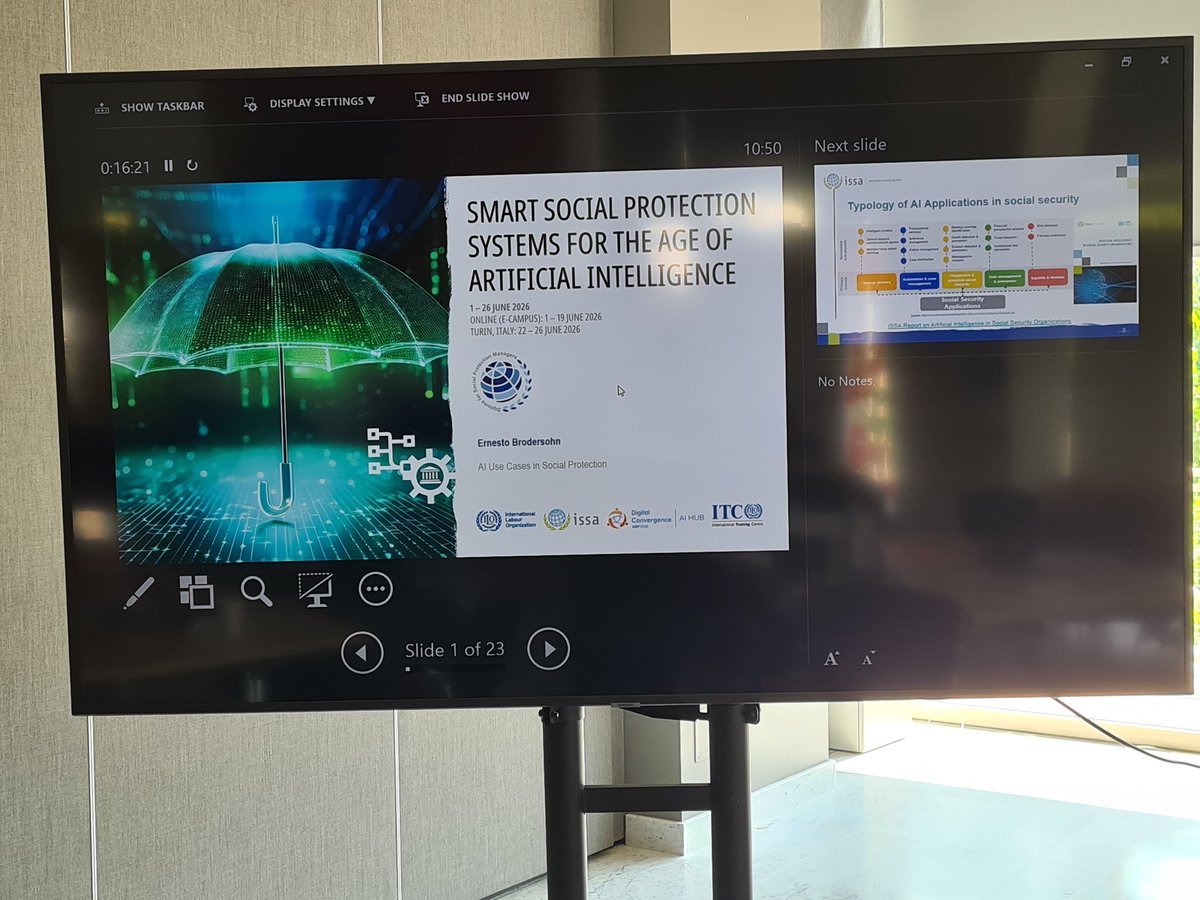 ThierryLeTH's tweet photo. Smart #SocialProtection Systems for the Age of Artificial Intelligence. 
Day 2 https://t.co/TgHNXSYYsL