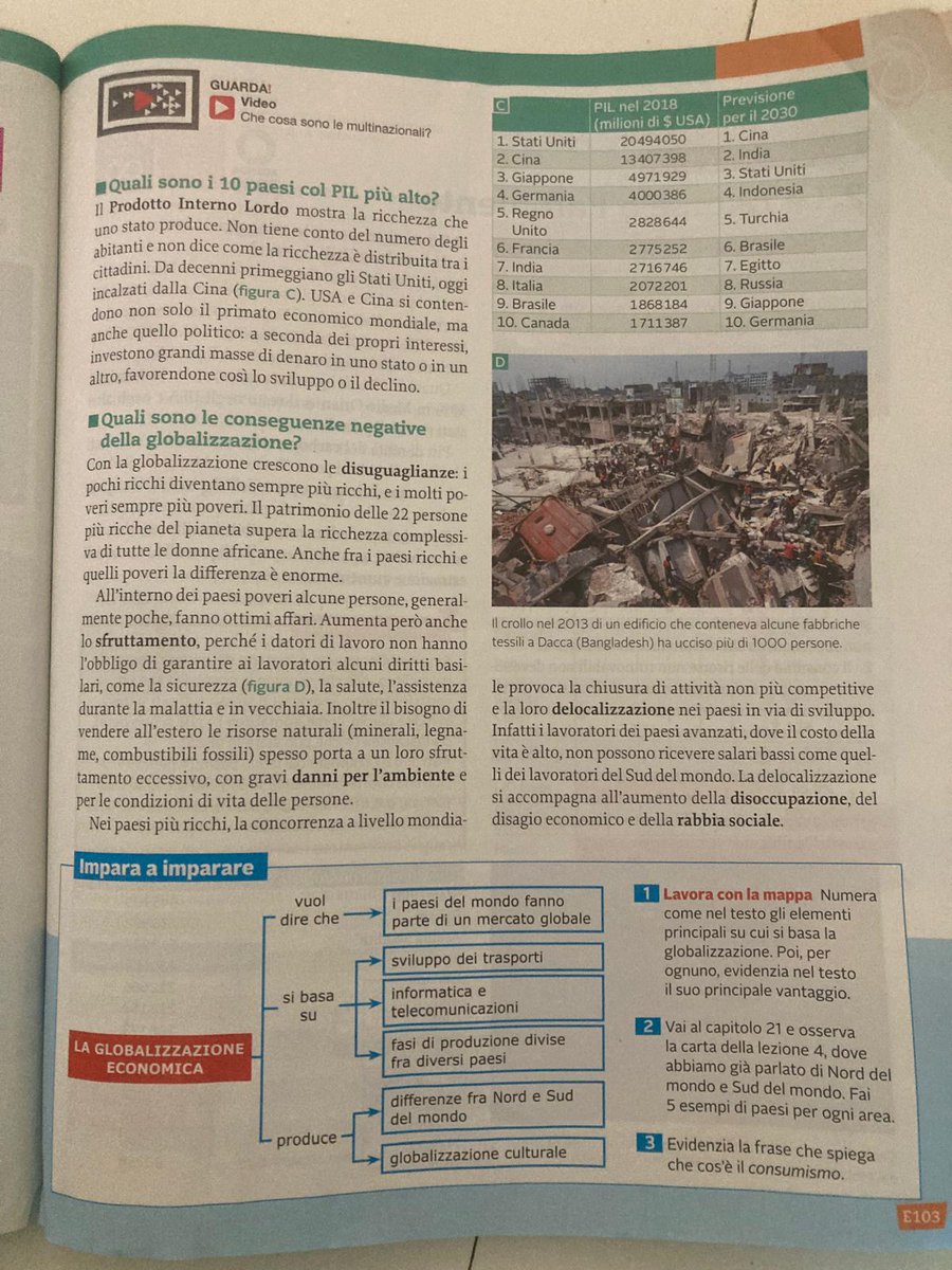 nanoscalebiomed's tweet photo. Questo sono i capitoli su globalizzazione e ambiente del libro di geografia di mia figlia, che ha appena finito la 3za media (♥️).
Tante cose sono patetiche, una serie di ovvietà che ambiscono ad essere una manifestazione di egemonia culturale da anni '70, una roba che fa solo ridere. E infatti i ragazzini che conosco, di questa roba se ne fregano altamente.
Quello che dispiace è il tono lugubre e millenarista, che dipinge una società solo ingiusta e cattiva, perfettamente in linea con l'idea paranoica di parecchi sbandati che "chi non milita, è complice"; un'operazione che serve solo a legalizzare il proprio vittimismo e senso di fallimento.
Dei ragazzini di 13 anni si meriterebbero ben altro, di avere fiducia nelle proprie risorse e in quello che possono fare (e faranno) nel futuro.