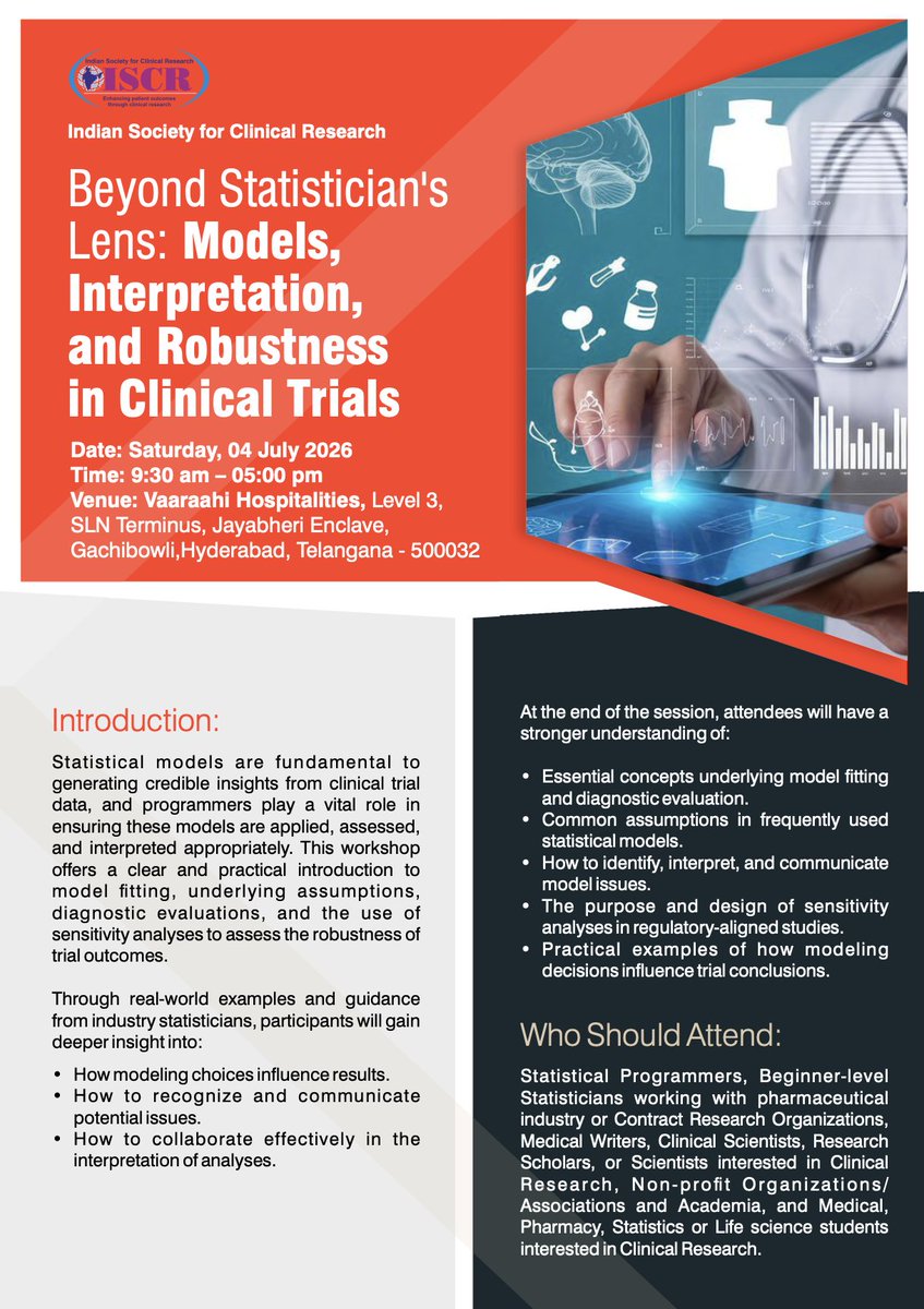 iscrindia's tweet photo. ‼️Reminder‼️
#ISCR #clinicaltrials #clinicalresearch https://t.co/r8trWI8McQ