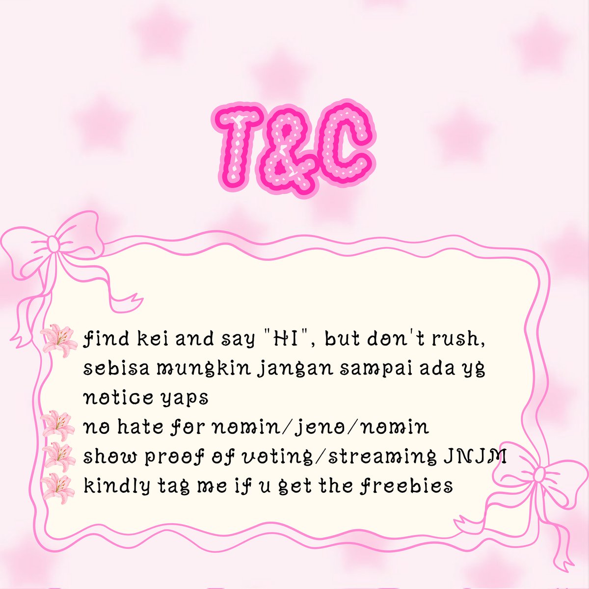 myluvjaem's tweet photo. ୨ৎ⋆.˚ 𝐅𝐑𝐄𝐄𝐁𝐈𝐄𝐒 𝐒𝐏𝐄𝐂𝐈𝐀𝐋 𝐅𝐀𝐍𝐌𝐄𝐄𝐓 𝐉𝐍𝐉𝐌 𝐃𝐔𝐀𝐋𝐈𝐓𝐘 𝐈𝐍 𝐉𝐀𝐊𝐀𝐑𝐓𝐀 🐾 ྀིྀི
by @myluvjaem 

🗓️ Sunday, 5 July 2026
📍 Tennis Indoor Senayan
⏰️ TBA

💭 how to claim? read tnc on pict

🐶ྀིsee you at the venue guys!🐰ྀི https://t.co/1CNfLaEXTc