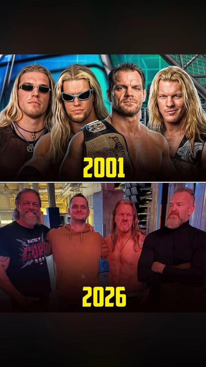 PanaiSunad97219's tweet photo. History feels alive again 😳🔥 David Benoit stands with the same names his father once battled in 2001 #ChrisBenoit #davidbenoit #WrestleMania42 #ChristianCage #Edge https://t.co/CXH8TvVMPP