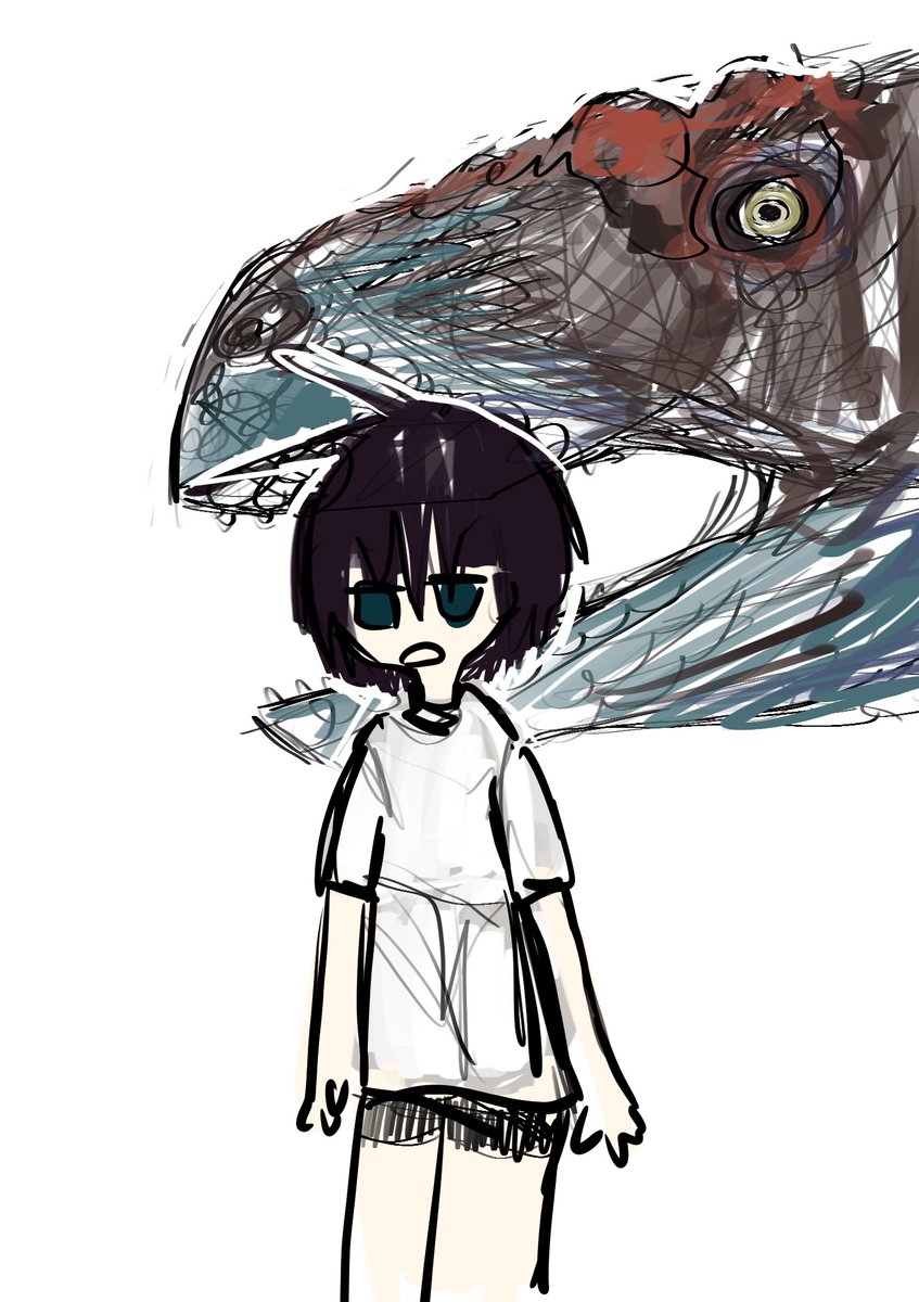 MarshSmileyDood's tweet photo. tyrannosaurus rex and nayuta doodle https://t.co/mq6tYFj7hz
