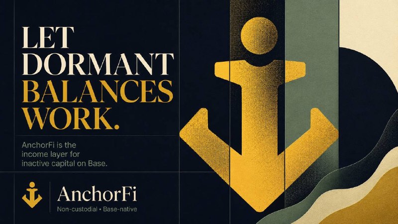 AnchorFiBase's tweet photo. Base is where apps go onchain.
AnchorFi is where idle digital resources go to work.

Wallets, agents and compute, all becoming productive. https://t.co/KQmYYyuJhm