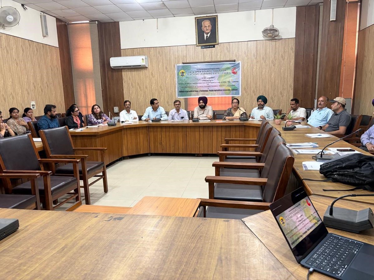 PAU_LDH's tweet photo. A five-day Faculty Development Programme (FDP) on “AI and Open-Source Tools for Teaching and Learning Excellence” commenced today at the School of Digital Innovations for Smart Agriculture (S-DISA),PAU, in collaboration with the (NITTTR), Chandigarh. https://t.co/SdProqhaqp