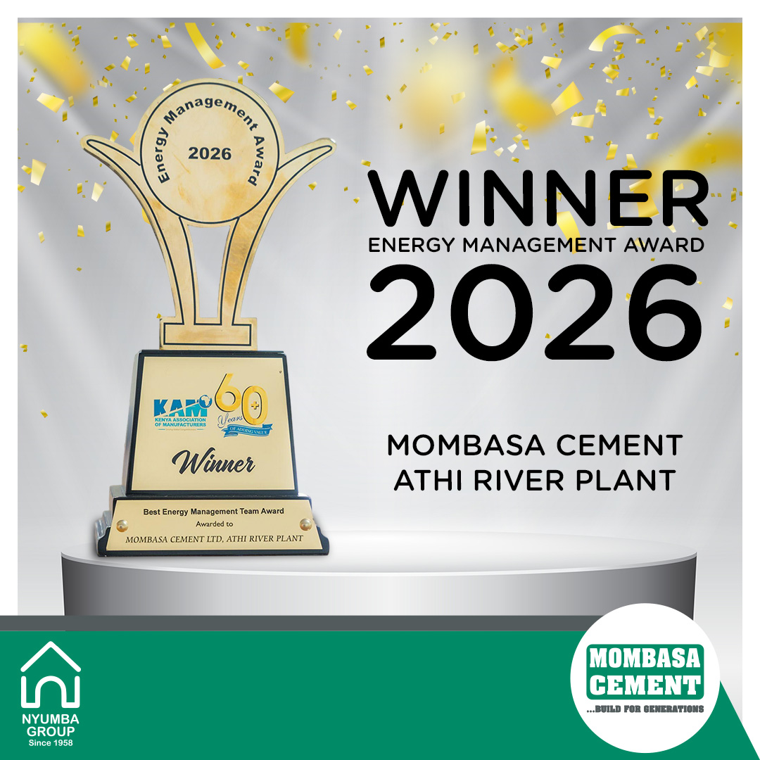 MombasaCement's tweet photo. Big win for sustainable manufacturing.

Our Athi River plant has emerged as the Overall Winner at this year’s Energy Management Awards, a testament to our commitment to smarter, greener production.

Here’s to building Kenya responsibly for generations.

#BuildForGenerations https://t.co/lhI8FMNs5e