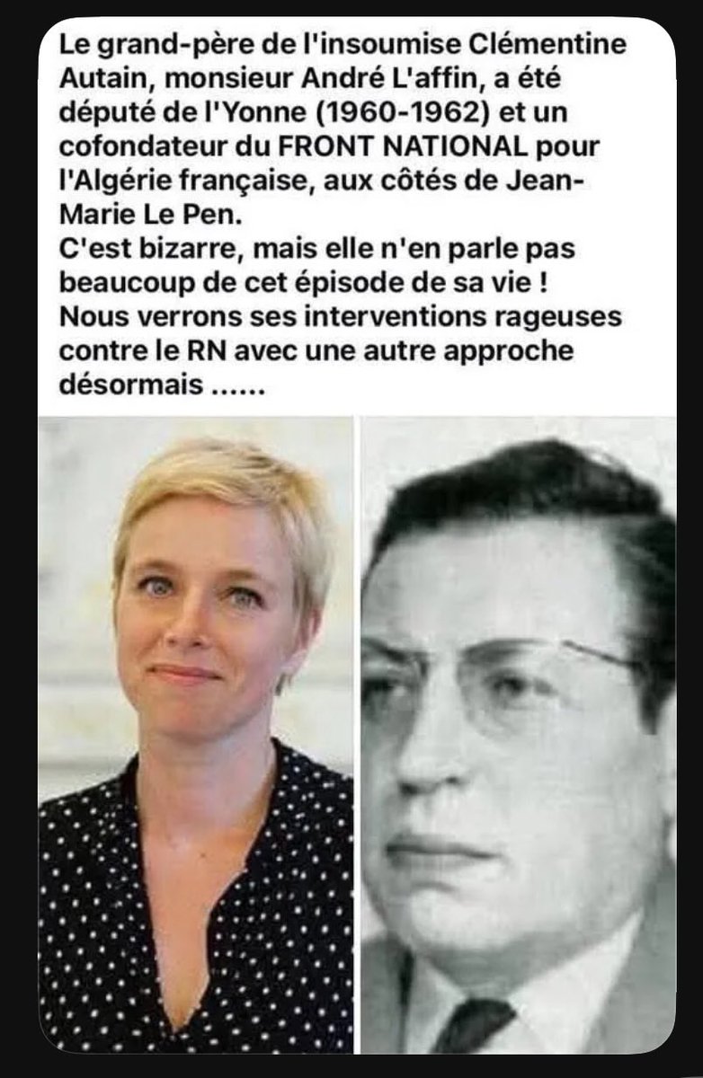 Alonchalom's tweet photo. @CarolineFourest https://t.co/Ny9J7iFH6P
Ne soyez pas inquiète Mélenchon a toutes ses chances malgré le courage de vos dénonciations mais a cause de votre même amalgame des extrêmes droites collabos du #GUD et résistantes de L'#UNI @Coll_Nemesis dignes d'#OlympeDeGouges
https://t.co/56rvX9o1W6 https://t.co/EFfByTzvJs
