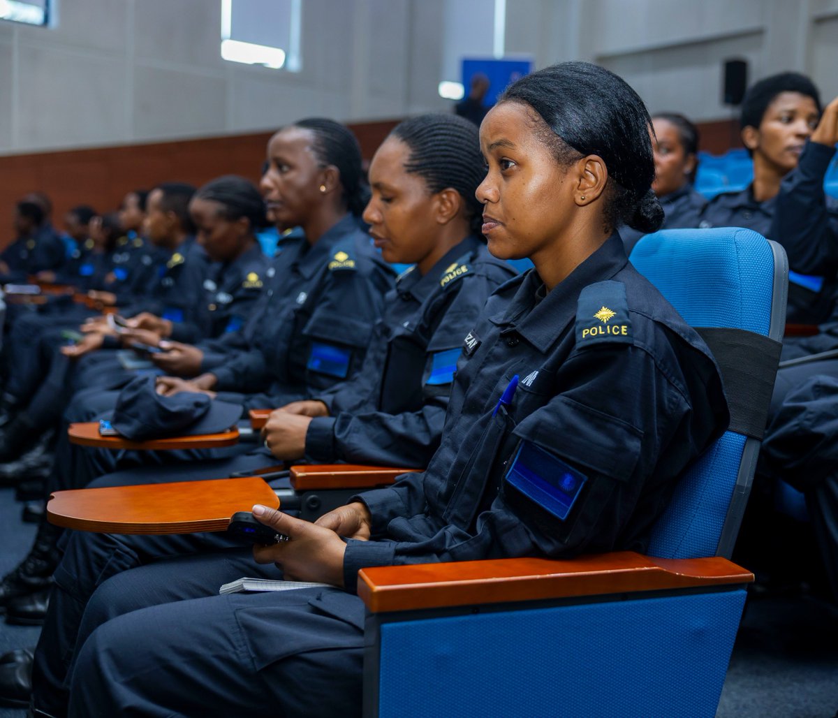 Rwandapolice's tweet photo. Minister @U_Consolee: I salute every woman in uniform here today.  You are not only protectors of the law, but also role models for the next generation. Women in the police force bring more than enforcement,  they bring empathy, resilience, and a unique ability to bridge communities and law enforcement. 

Let us continue to prove, every single day, that women in policing are not just part of the story but the heart of it.