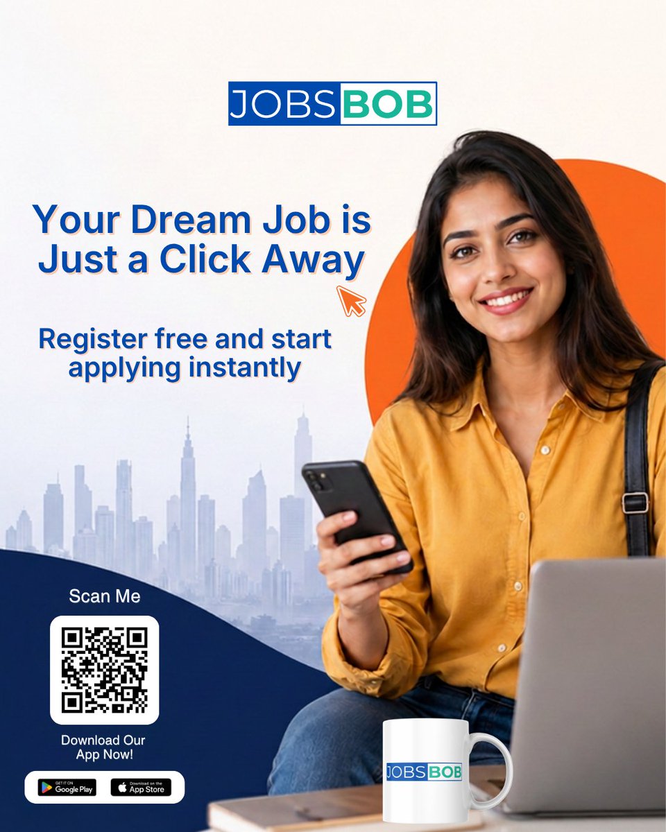 JobsBobOfficial's tweet photo. 🚀 Your dream job is just a click away!

Register for free, explore opportunities, and start applying instantly with JobsBob. 📲

#JobsBob #JobSearch #CareerGrowth #Hiring #DreamJob https://t.co/uNLnRNYR8J