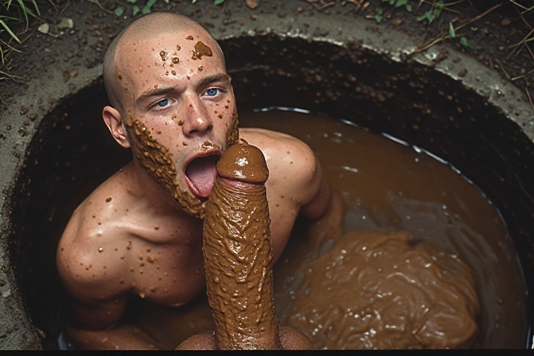gay_ai_pics's tweet photo. #gay #cesspool #shit #scat #cesspit #suck #brown SCENE 2 - Perverted cesspool-sewer cleaning workers..... the worker dives into the cesspool and sucks the huge cock of his male colleague sitting on the edge of the cesspool. https://t.co/3pEcCJT8Mn