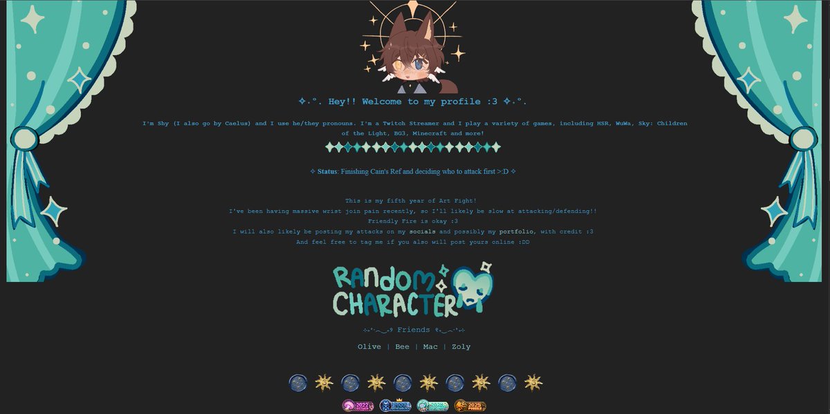 TheShyDraws's tweet photo. Also, look how pretty my artfight page is now !! https://t.co/bsIimkHfyG