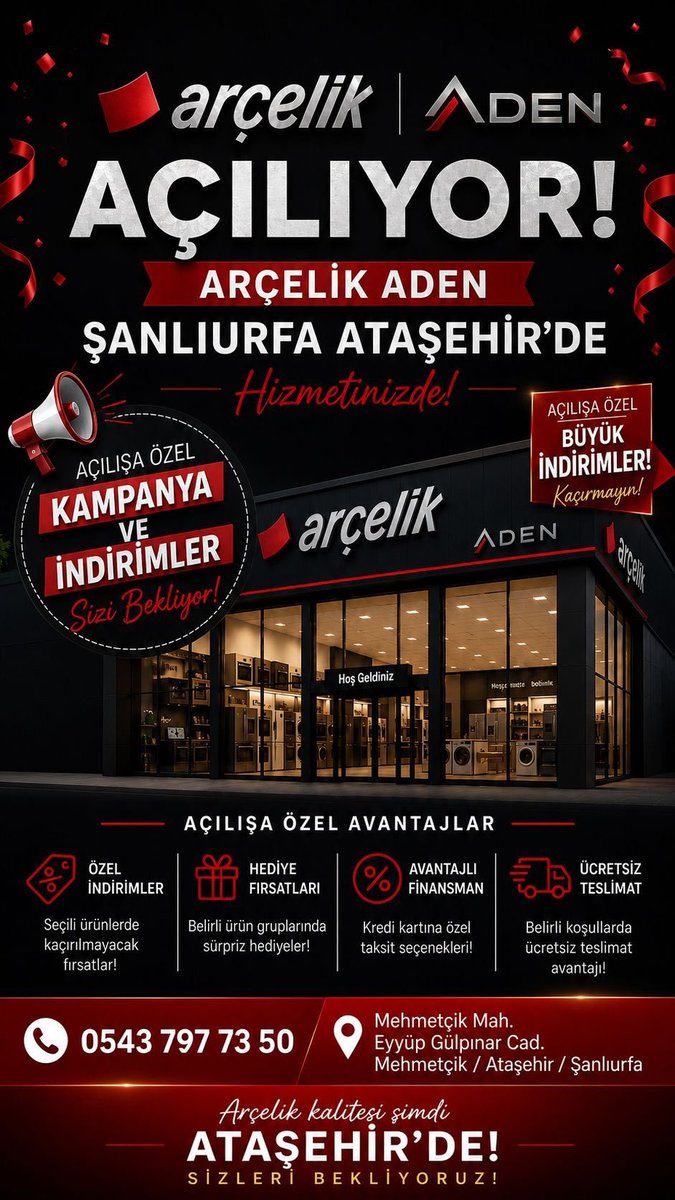mehmetazem's tweet photo. Mehmet Sayar kardeşimizin açtığı Arçelik bayisi Ataşehir'de açıldı.
Herkesin hazıra kolay yoldan para kazanmaya çalıştığı bu dönemde , böyle riske girip işyeri açan kardeşlerimize destek olalım.
Hayırlı uğurlu olsun inşallah. https://t.co/bfkFnE0cra