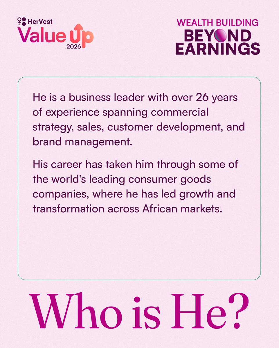 Hervestng's tweet photo. GUESS WHO HE IS
ValueUp 2026 is getting closer, and we're dropping clues about the powerhouse speakers taking the stage.
Think you know who this leader is?
Read the clues, and drop your guess in the comments
#hervest #valueupbyhervest #valueup2026 https://t.co/9wuuCq9JmZ