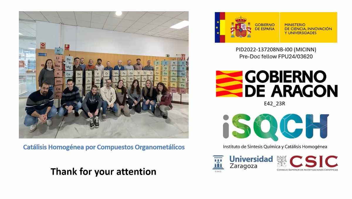 PhosChemSpain's tweet photo. Flash communication by Eric Torres Sales from @unizar: “Iminophosphorane-NHC Ruthenium(II) Complexes: Reversible C-H Activation and Application in Formic Acid Dehydrogenation”. An exciting insight into the development of innovative ruthenium complexes 🧪 #SWPC2025 https://t.co/dezlmuLvbV