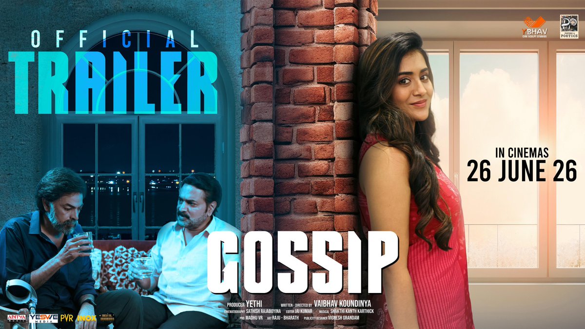 ArtistryBuzz's tweet photo. Love that touches the soul, bonds that warm the heart, and twists you won't see coming.

 #GossipTrailer, out now on @adityamusic.

▶️ : https://t.co/uLzYyXNKq2

#GossipOnJune26 #GossipMovie @RashiReal_ @tweetravivarma  @VaibhavWriter @yethiremella @ybhavcinesculpt @VRMadhuPR https://t.co/YZTmpb8IPe